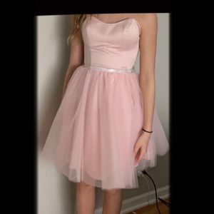 Light pink formal mini dress